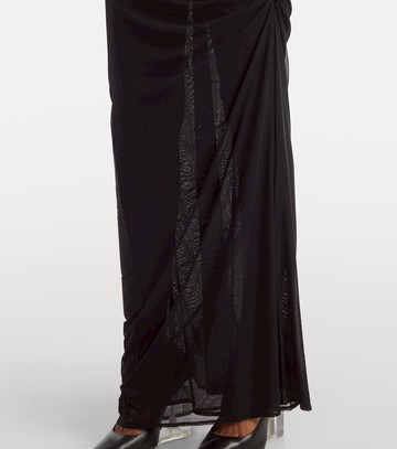 Jean Paul Gaultier Flocked open-back tulle maxi dress