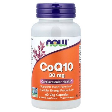 NOW Foods, CoQ10 素食膠囊，30 毫克，60 粒
