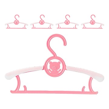 葉子小舖 伸縮兒童衣架5件組  粉色  防滑  兒童衣物收納  1組