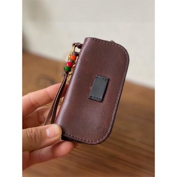 植鞣皮手工男士鑰匙包腰掛小眾皮包復古潮流通用汽車鎖匙包零錢包