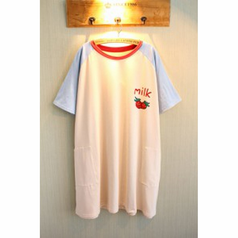 推薦元気 日系可愛いイチゴ柄プリント寝巻きワンピース 部屋着 ナイトウエア ルームウェアパジャマ レディース ワンピース 通販 Lineポイント最大1 0 Get Lineショッピング