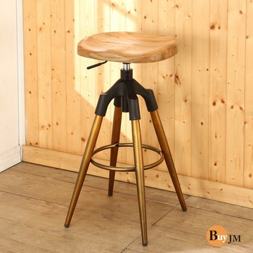 BuyJM 古典實木造型旋轉昇降吧檯椅/休閒椅/高腳椅 餐椅 福利品 I-EB-CH240