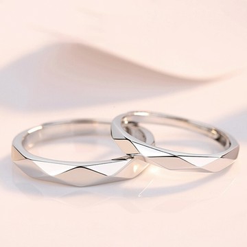 【Sayaka紗彌佳】925純銀愛似永恆簡約切紋造型對戒