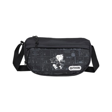 【OUTDOOR】史努比SNOOPY-75週年船型側背包-黑色 ODP24Q03BK