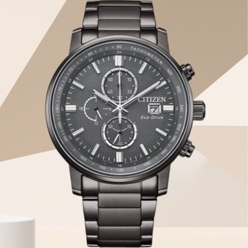 CITIZEN星辰 光動能三眼計時腕錶 新年禮物 CA0847-88H