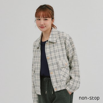 non-stop 格紋典雅短版外套-2色