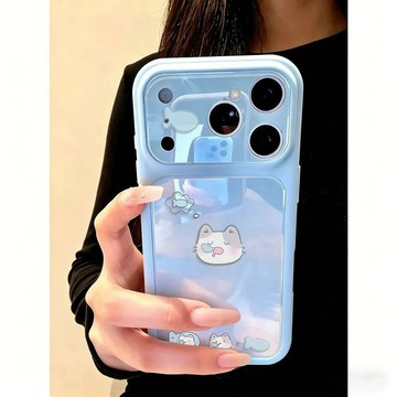 大視窗瞌睡小貓手機殼 全包圓邊適用 iPhone18ProMax 蘋果 17 16 15 13 保護套