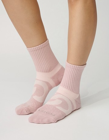 環形360度減壓中筒襪- 粉