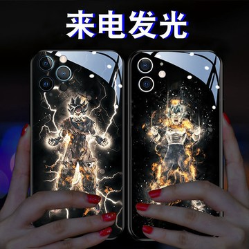✨個性 來電發光 賽亞人 適用蘋果iPhone18 17e 16 15 13 12ProMax手機殼 XS卡通保護殼XR