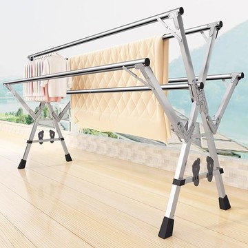 晾衣架落地折疊室內家用陽臺晾曬衣架臥室伸縮桿式室外曬被子神器