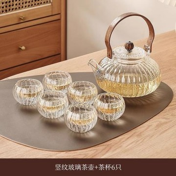 南瓜茶壺提梁壺水果花茶壺套裝耐熱玻璃下午茶具輕奢美容院茶具