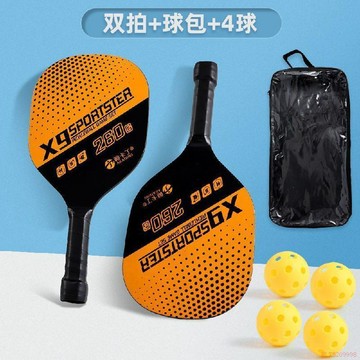 桃園出貨✨匹克球拍套裝初學者入門訓練球拍運動專用戶外訓練拍球拍木質木板