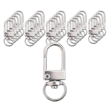 Khohimo 鑰匙圈D字扣配件  銀  25個