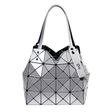 伊卡柔Ikary-時尚迷你鑽石鏡面單肩水桶包638-銀色