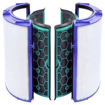 PUREBURG 高效HEPA濾網片 2個 蜂巢除臭除甲醛活性碳濾心片 2個 適用Dyson Pure Cool Link TP04 Dyson Pure Cool Link DP04 Dyson Pure Hot + Cool Link HP04  TP04-01  1組