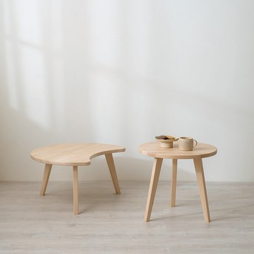 【接單訂製】月的軌跡 - 彎月滿月雙茶几/矮桌組