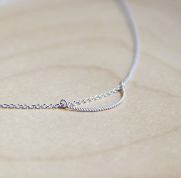 極簡系列 - 麻花纖細 - 925純銀手作項鍊 銀飾 禮物 包裝