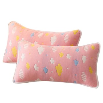 南極人全棉兒童枕套一對裝30*50卡通枕頭套純棉紗布枕芯套 包郵