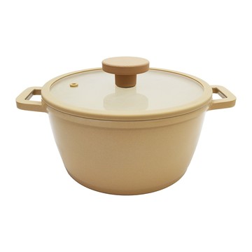 一品川流 日本金太郎 Latte 陶瓷強化層IH兩手鍋-20cm (含鈦)