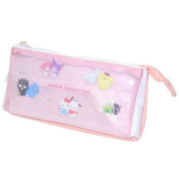 小禮堂 Sanrio 三麗鷗大集合 皮質三角筆袋 (粉貼貼款)