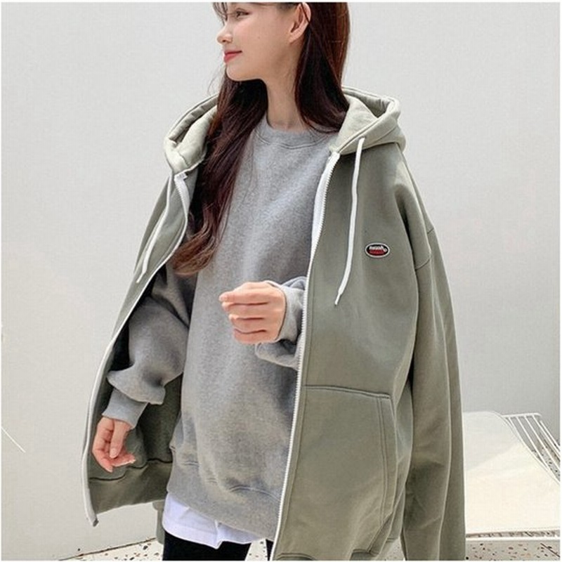 ムアムア Muahmuah パーカー ワッペンシールフードジップアップ 韓国 パーカー かわいい 通販 Lineポイント最大0 5 Get Lineショッピング