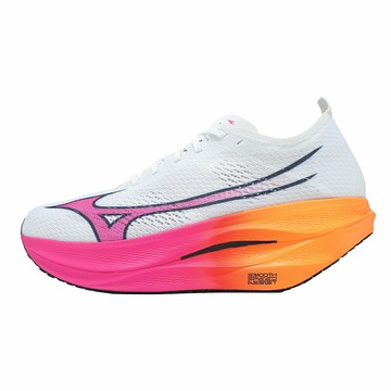 Mizuno 競速跑鞋 Wave Rebellion PRO 3 男鞋 白 粉紅 花火系列 碳板 路跑 美津濃 U1GD2533-11