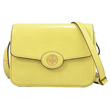 TORY BURCH Robinson 漆皮肩/斜背兩用包(奶油黃)