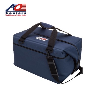 【AO Coolers】酷冷軟式輕量保冷托特包-48罐型 -經典帆布CANVAS系列 海軍藍(AO48NB)
