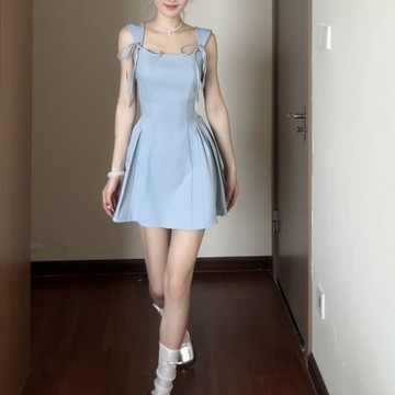 🐻‍短裙女純慾風吊帶連衣裙女2026夏季新款小個子辣妹收腰顯瘦A字短裙批髮
