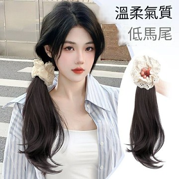 【巴黎精品】現貨+預購 女長假髮假馬尾透氣假髮片輕量隱形增髮量假髮接髮 單入-髮圈側邊低馬尾2色a1ft4