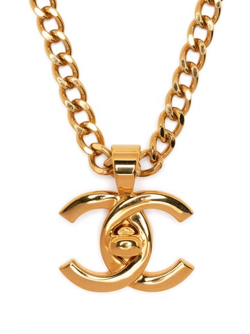 CHANEL Pre-Owned - 1996 CC Turn-lock pendant necklace - women - Gold Plated - One Size