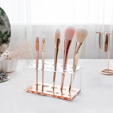 【禮物】玫瑰金/12格刷具收納架/筆筒