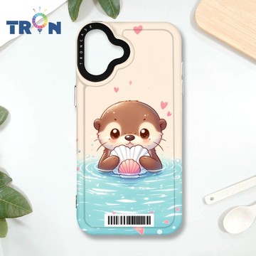 TRON IPHONE 16 PLUS 一隻可愛的水獺貝殼系列 防摔 MAGSAFE 磁吸 太空載具殼 透黑 手機殼