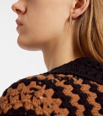 Sydney Evan Fringe Huggie 14kt gold hoop earrings with diamonds