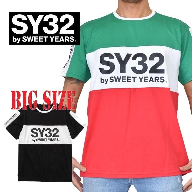 SALE 別注 大きいサイズ メンズ SY32 by SWEET YEARS スウィートイヤーズ 半袖 Tシャツ EXCHANGE CALCIO  TEE XXL XXXL XXXXL | LINEブランドカタログ