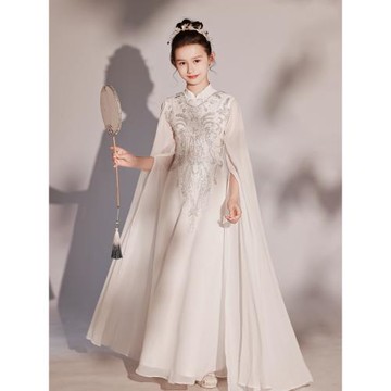 高端兒童禮服新款中國風女童旗袍彈古箏演出服民樂古風藝考表演服