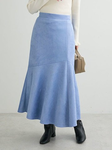 不對襯拼接絨面魚尾裙(6A47L1L0500) - Green Parks