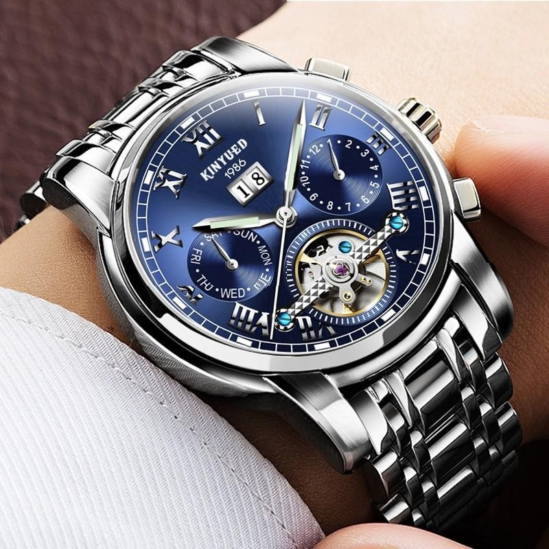 KINYUED 腕時計 海外ブランド 自動機械式 ステンレス 防水 - 腕時計 ...
