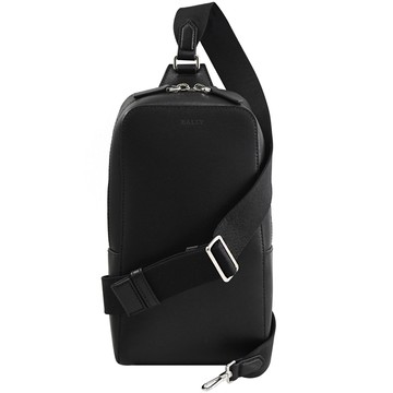 BALLY 6302617 LENNOXX 烙印LOGO單肩後背/胸口包.黑