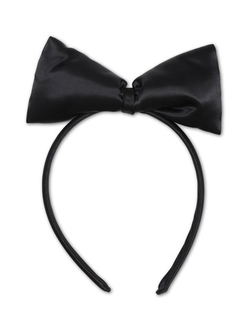 Mini Rodini - bow-detail satin hair band - kids - Recycled Plastic/Polyethylene Terephthalate (PET) - One Size - Black