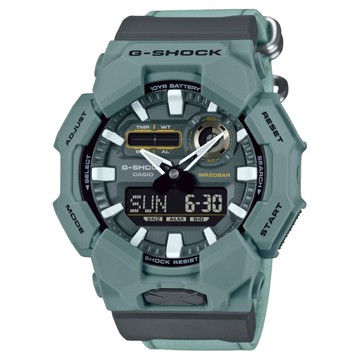 CASIO 卡西歐 G-SHOCK 10年電力雙顯手錶 GA-010CE-2A  湖水綠