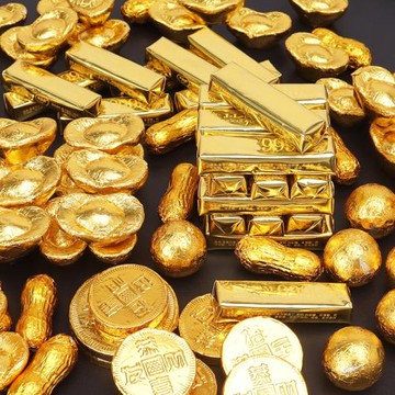 元寶金幣巧克力生日蛋糕裝飾擺件金條金磚祝壽財神婚慶甜品插件