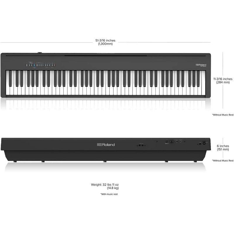 Roland ローランド 電子ピアノ デジタルピアノ ポータブル 88鍵盤 グランドタッチ 電子楽器専用ヘッドホンBH-181付き FP-3