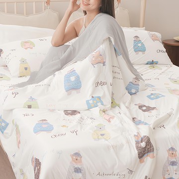 BUHO 布歐 激凍冰紗床包枕套組  單人  熊家野餐