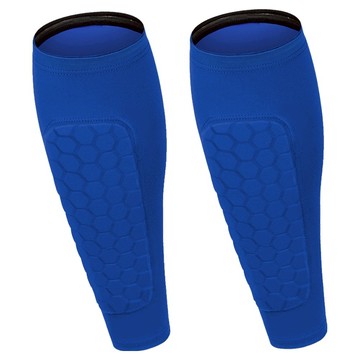 A-ZEAL 高彈力加壓防撞護腿 高彈力吸濕透氣蜂巢防撞塊防滑膠條 SP6008  XL  1組  藍色