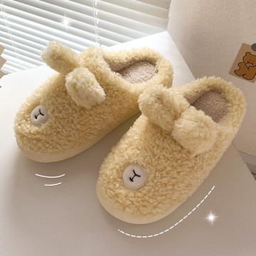 情侶室內女士毛毛絨可愛卡通棉拖鞋家居家用保暖防水防滑棉鞋男生