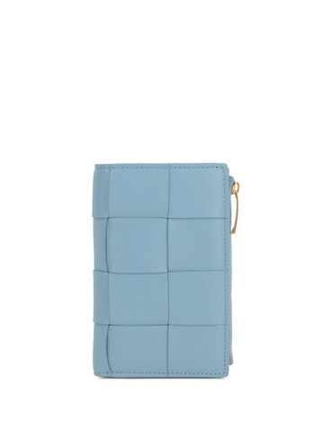 Bottega Veneta - Cassette bi-fold leather wallet - women - Calf Leather/Lamb Skin - One Size - Blue