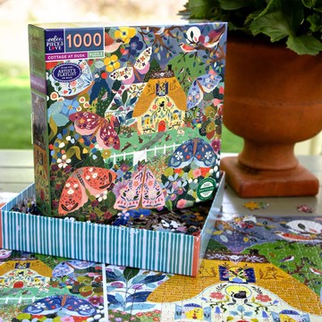 eeBoo 1000片拼圖 - Cottage at Dusk 黃昏小屋