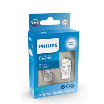 PHILIPS Ultinon U60系列單芯煞車燈白光6000K (W21W)