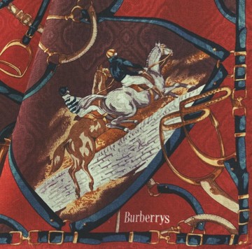 經典馬術圖案復古手帕 21 x 21 英吋